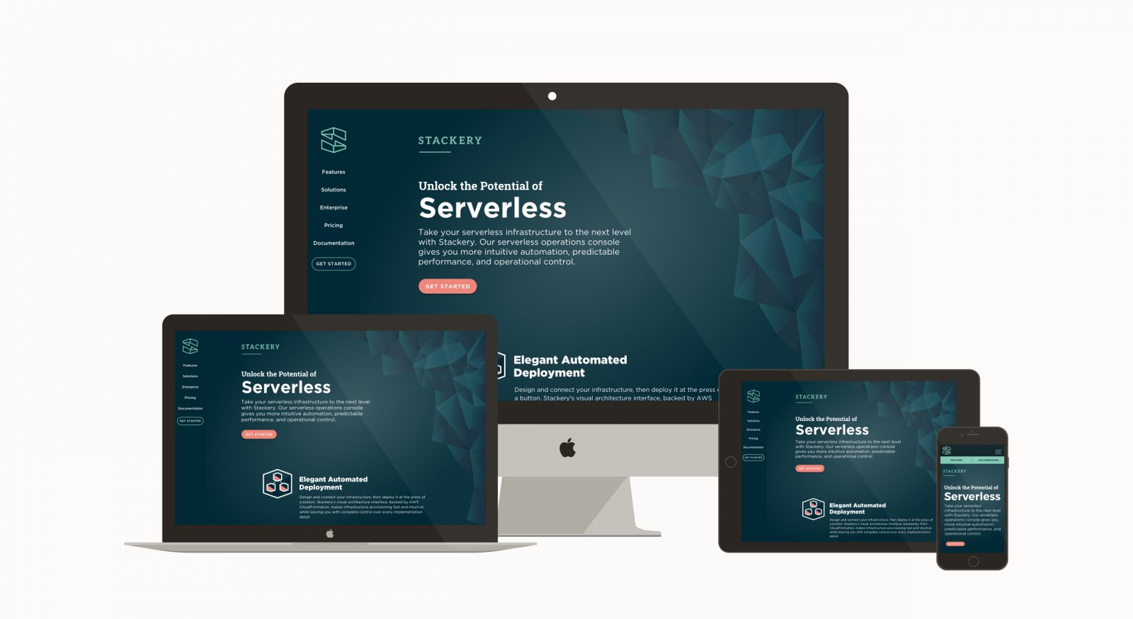 Stackery Startup responsive Website on various devices